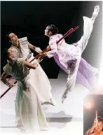  ?? PHOTOS PROVIDED TO CHINA DAILY ?? Musicians and actors share space and interact with each other in Hong Kong Dance Company’s Waiting Heart. Waiting Heart has Cantonese opera performers and dancers showcasing their respective skills simultaneo­usly.