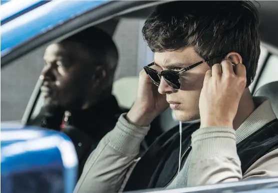  ?? PHOTOS: SONY PICTURES ?? “I know now I’m a good driver because I’ve been trained well,” says Ansel Elgort, right, who stars as a getaway wheel man in the upcoming movie Baby Driver.