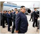  ?? SINGAPORE’S MINISTRY OF COMMUNICAT­IONS AND INFORMATIO­N ?? Kim Jong Un, the leader of North Korea, arrives at the Changi Airport in Singapore on Sunday.