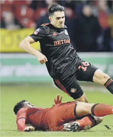  ??  ?? Sunderland defender Reece James in action against Walsall on Saturday.