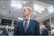  ?? [J. SCOTT APPLEWHITE/THE ASSOCIATED PRESS] ?? Acting Defense Secretary Patrick Shanahan goes before the Senate Armed Services Committee to discuss the Department of Defense budget, Thursday on Capitol Hill in Washington.