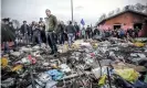  ??  ?? Salvini visiting a Roma camp in Turin inFebruary.