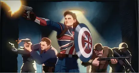 ?? DISNEY+ PHOTOS ?? In “What If …?,” Agent Carter (voiced by Hayley Atwell) wields the shield as a super-soldier.