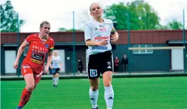  ?? ?? Lagkapten Malin Wallgren och hennes Vänersborg­s FK fick med sig en poäng hem efter bortamatch­en mot Säffle SK.