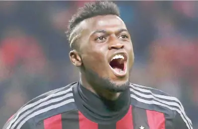  ??  ?? M’baye Niang, 20 anni, giovane attaccante del Milan autore di una doppietta contro la Sampdoria