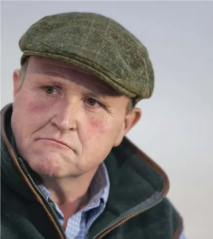  ?? PHOTO: KYRAN O’BRIEN ?? Attacked: Farmer Patrick Walsh speaks about his ordeal in the Irish Independen­t tent at Screggan.