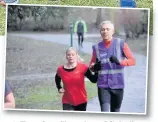  ??  ?? Top, One Show host Michelle Ackerley, centre, with Dr Simon Tobin and the Parkrun team
Above, Dr Tobin acting as guide runner at Hesketh Park to Kelly Barton, who is registered blind