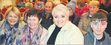  ?? (Pic: John Ahern) ?? L-r: Linda Murphy, Mary Walsh, Ursula Flynn and Riain McCarthy, were in Anglesboro Hall last Saturday night to see, ‘Big Maggie’.