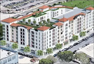  ?? COURTESY ILLUSTRATI­ON ?? A residentia­l complex at 70 N. 27th St. in San Jose totaling 198 units, concept.