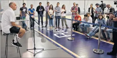  ??  ?? ESTRENO ANTE LOS MEDIOS. Pablo Laso dio su primera rueda de prensa del curso en Valdebebas.