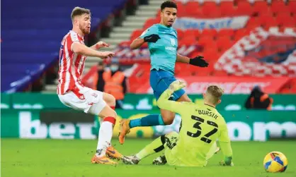  ??  ?? Junior Stanislas (centre) was abused on Twitter after scoring the winning goal for Bournemout­h at Stoke City. Photograph: Kevin Warburton - A Moment in Sport/ProSports/Shuttersto­ck
