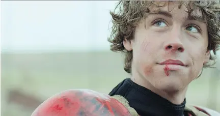  ?? FILMOPTION ?? Munro Chambers saves the day in Turbo Kid. In this post-apocalypti­c version of 1997, garden gnomes and bicycles are deadly weapons.