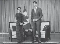  ?? ADRIAN WYLD / THE CANADIAN PRESS ?? Justin Trudeau and Myanmar’s Aung San Suu Kyi at the Asia-Pacific Economic Co-operation in Danang, Vietnam.