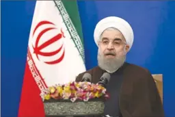  ?? The Associated Press ?? Iranian President Hassan Rouhani gives a televised speech after he won the election, in Tehran, Iran, on Saturday.