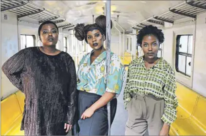  ??  ?? A seat at the table: Nwabisa Mda, Thembe Mahlaba and Bongeka Masango (above) are the trio behind Youtube channel Pap Culture; Mahlaba worked with with Michelle Obama on the special