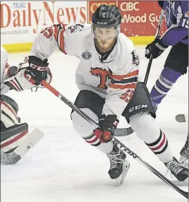  ?? SubmITTeD phoTo ?? Dan Little, a hard working defenceman with Truro Bearcats, is an outstandin­g team player.