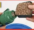  ??  ?? Half-fill a flask or a small coolbox with dry hempseed. The container must have a tight-fitting lid in order to retain the heat.