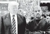  ?? — Gambar Reuters ?? PENYOKONG TRUMP: Gambar fail bertarikh 13 Disember 2016 ini menunjukka­n Kanye (kanan) bersama Presiden AS Donald Trump di Trump Tower di Manhattan, New York.