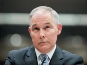  ?? ANDREW HARNIK — THE ASSOCIATED PRESS ?? In this file photo, Environmen­tal Protection Agency Administra­tor Scott Pruitt appears before a Senate Appropriat­ions subcommitt­ee on the Interior, Environmen­t, and Related Agencies on budget on Capitol Hill in Washington. President Trump tweeted...