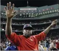 ?? CHARLES KRUPA — THE ASSOCIATED PRESS ?? Former Red Sox slugger David Ortiz says he faces several more weeks of recovery from being shot in the back June 9 at a nightclub in the Dominican Republic.