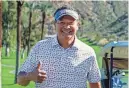  ?? ?? Board president and gold sponsor Ernesto Rosales gives a big thumbs up at the Big Brothers Big Sisters of the Desert's 25th annual golf tournament on Jan. 29, 2024.