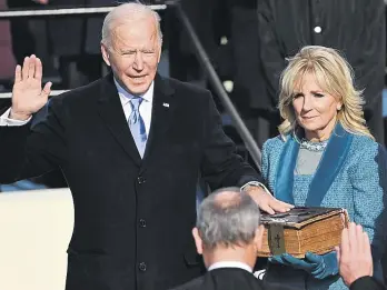  ??  ?? | Juramentac­ión de Joe Biden, nuevo presidente de los Estados Unidos. (Foto: AFP) |