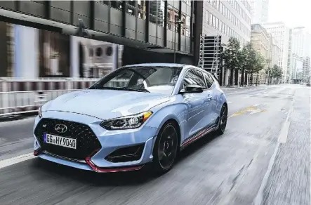  ?? HYUNDAI ?? The 2019 Hyundai Veloster Turbo is equal parts forgiving and fast, bringing fun to the brand.
