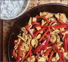  ?? (Arkansas Democrat-Gazette/Kelly Brant) ?? Mediterran­ean-ish Chicken and Peppers with Tzatziki