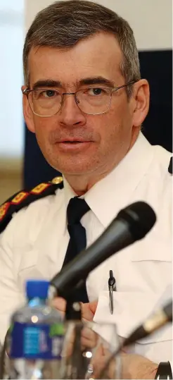  ??  ?? No support: Garda Commission­er Drew Harris said No