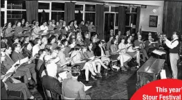  ??  ?? Mark Deller with members of ashford Choral Society in 1970