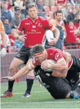  ?? EPA ?? The Lions’ Jaco Kriel scores a try.