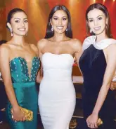  ??  ?? Miss Eco Philippine­s 2017 Cynthia Thomalla, Miss Universe-Philippine­s 2017 Rachel Peters and Miss World Philippine­s 2017 Laura Lehmann.