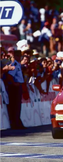  ?? ?? Marco Pantani takes victory at Plateau de Beille on the 1998 Tour to eat into Jan Ullrich’s overall lead – but even better was to come on the Galibier five days later