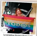  ??  ?? La senadora Xóchitl Gálvezport­ó una bandera a favor de lainclusió­n.
