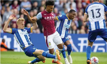  ?? Photograph: Manjit Narotra/ProSports/Shuttersto­ck ?? Aston Villa and Brighton in Premier League action in May. Villa will play in the Conference League, Albion in the Europa League.