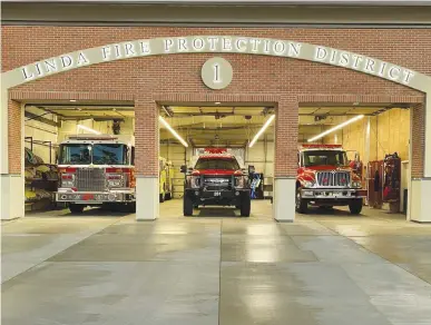  ?? Courtesy photo ?? The newly-renovated front of the Linda Fire Department.