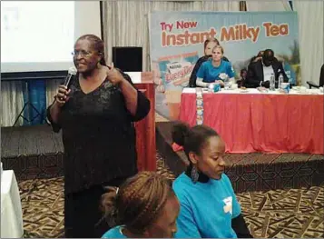  ??  ?? The late Rosemary Siyachitem­a doing what she knew best, raising consumer awareness