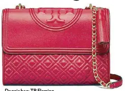  ??  ?? Doggie bag: TB Fleming convertibl­e shoulder bag in exotic red