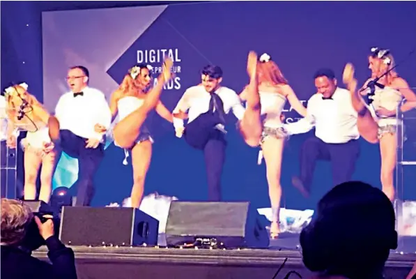  ??  ?? Burlesque dancers in corsets and hot pants were part of the entertainm­ent at the Digital Entreprene­ur Awards in Manchester last week, along with a comedian who was described as ‘tasteless’