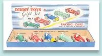  ??  ?? Dinky Toys Gift Set No.4 – Racing Cars, which sold for £1,750.