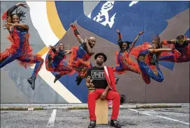  ?? COURTESY OF JULIETA VERGINI/MONA SCHWAB/TOMORROW PICTURES ?? Filmmaker Frederick Taylor is flanked by members of the Atlanta LGBTQ dance team Dance Champz, featured in his short documentar­y “Taking J-setting from Undergroun­d Clubs to the Main Stage.”