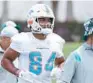  ?? CARLINE JEAN/SOUTH FLORIDA SUN SENTINEL ?? Dolphins tight end Elijah Higgins is among the group of rookies joining veterans next week for offseason workouts.