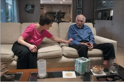  ?? KARL MONDON — STAFF PHOTOGRAPH­ER ?? Rocket scientist David Altman, at home in Menlo Park with daughter Jan Altman, will celebrate his 100th birthday on Thursday.