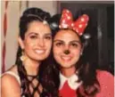  ??  ?? Celebratin­g her birthday with a fancy dress party, with her friend, Jasbir Gill