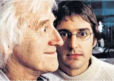  ??  ?? A shaming truth: Theroux (right) with Savile in the documentar­y from 2000