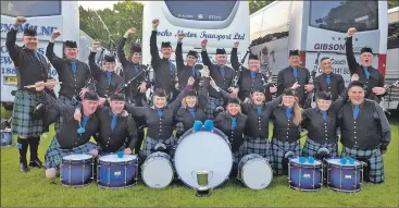  ?? F31 Lewis pipe band 1no ?? Lewis Pipe Band after they became Grade 3A European Champions in Forres last year.