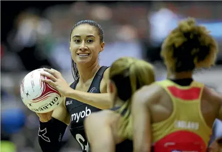  ?? CHRISTOPHE­R LEE ?? Silver Ferns shooter Maria Folau tries to make a pass during her side’s extra-time loss to England in London.