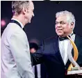  ??  ?? Altair Director Pradeep Moraes with Asia Property Awards and Propertygu­ru Property Report Managing Director Terry Blackburn