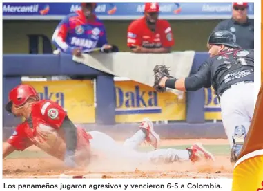  ?? FOTO: AFP ?? Los panameños jugaron agresivos y vencieron 6-5 a Colombia.