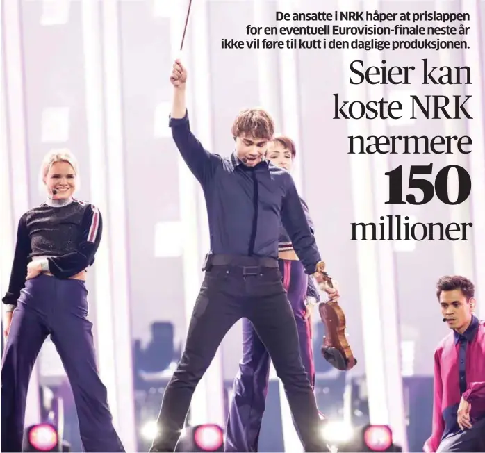  ?? FOTO: THOMAS HANSES ?? Alexander Rybak sammen med sine dansere under de første prøvene i Altice Arena i Lisboa.